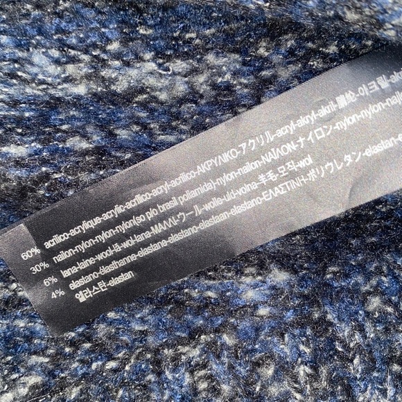 ZARA Wool Oversized Grandpa Boyfriend Sweater | marled Blue Knit Large - Picture 12 of 16